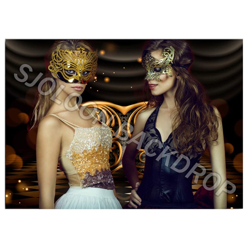 SJOLOON Mardi Gras Backdrop Carnival Masquerade Backdrop for Party Decoration Mardi Gras 11080(10x8FT) - Image 3